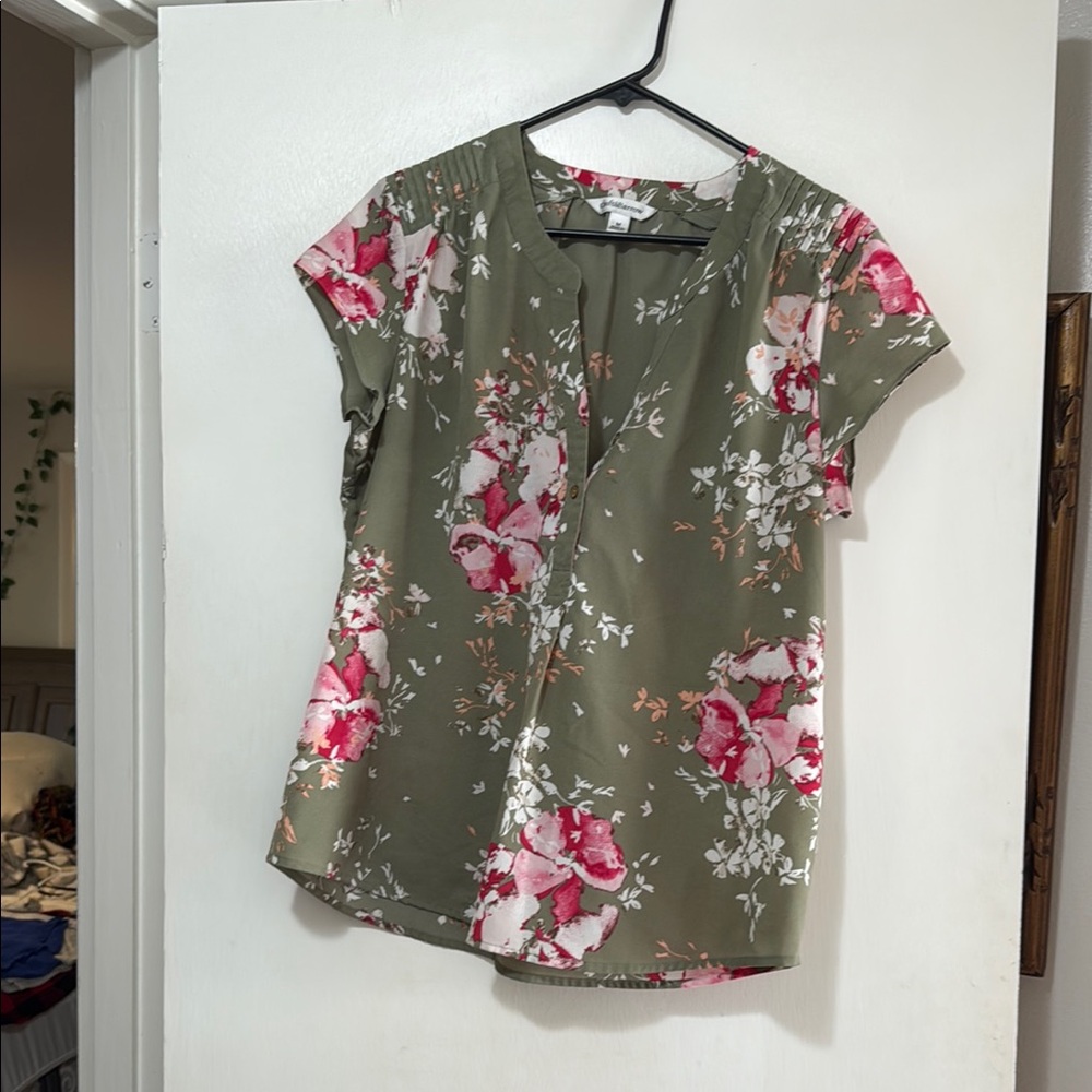 Croft & Barrow Pink Floral Blouse